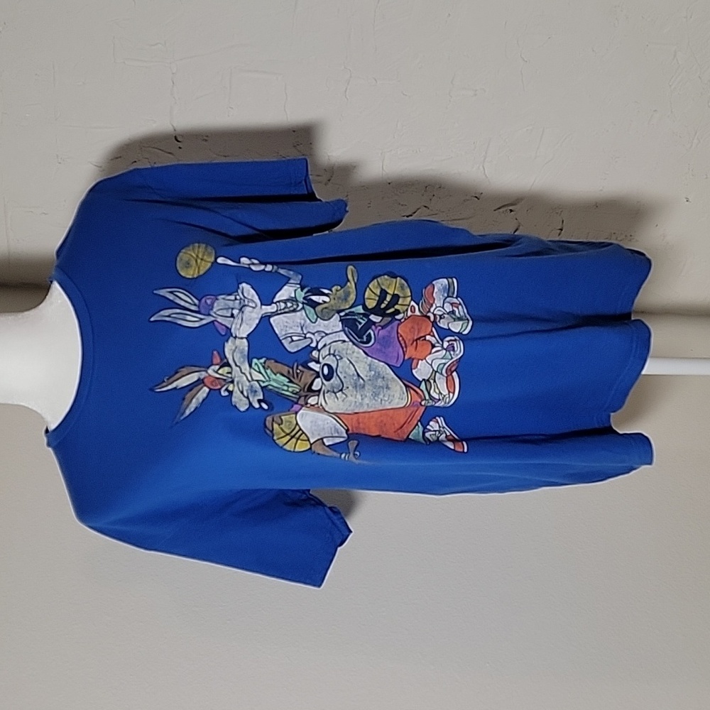 Vintage Looney Tunes Warner Brothers Shirt Tee Basketball Graphic Space Jam L